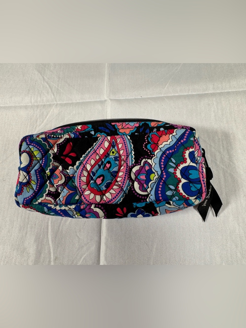 Quilted Paisley Cosmetic Pouch - Multicolor